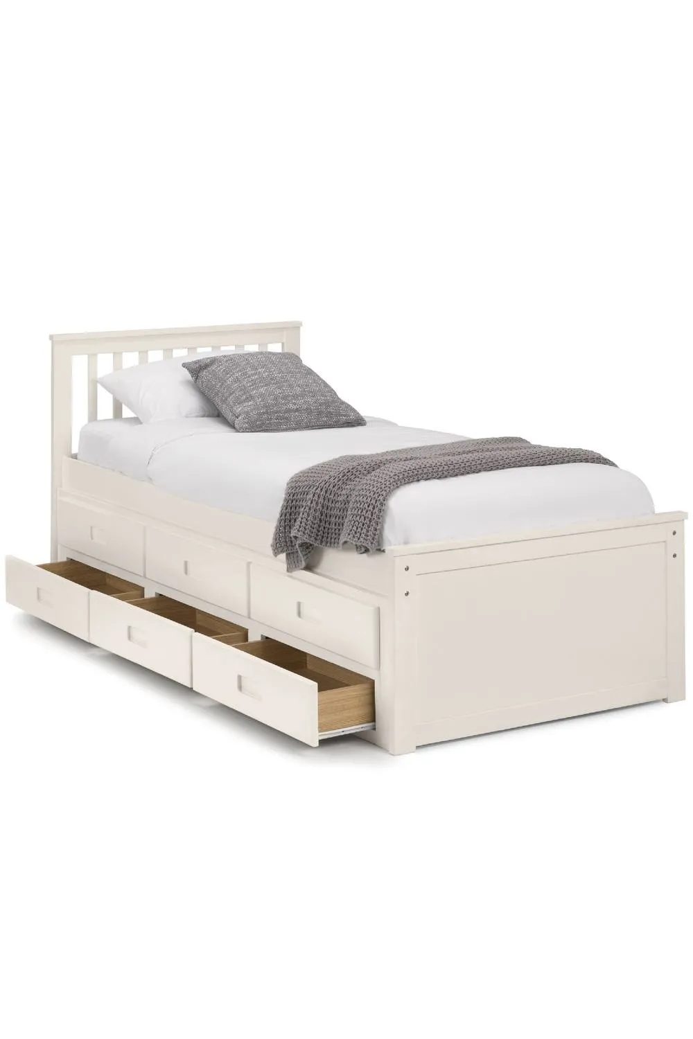Julian Bowen Maisie Bed with Underbed & Storage Drawers in White 4