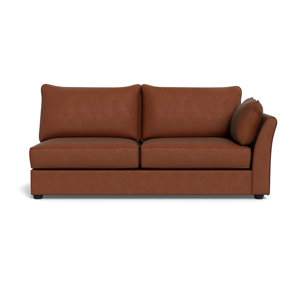 Heal's Tailor Large Corner Unit Right Hand Facing Smart Luxe Velvet Tawny Black Feet