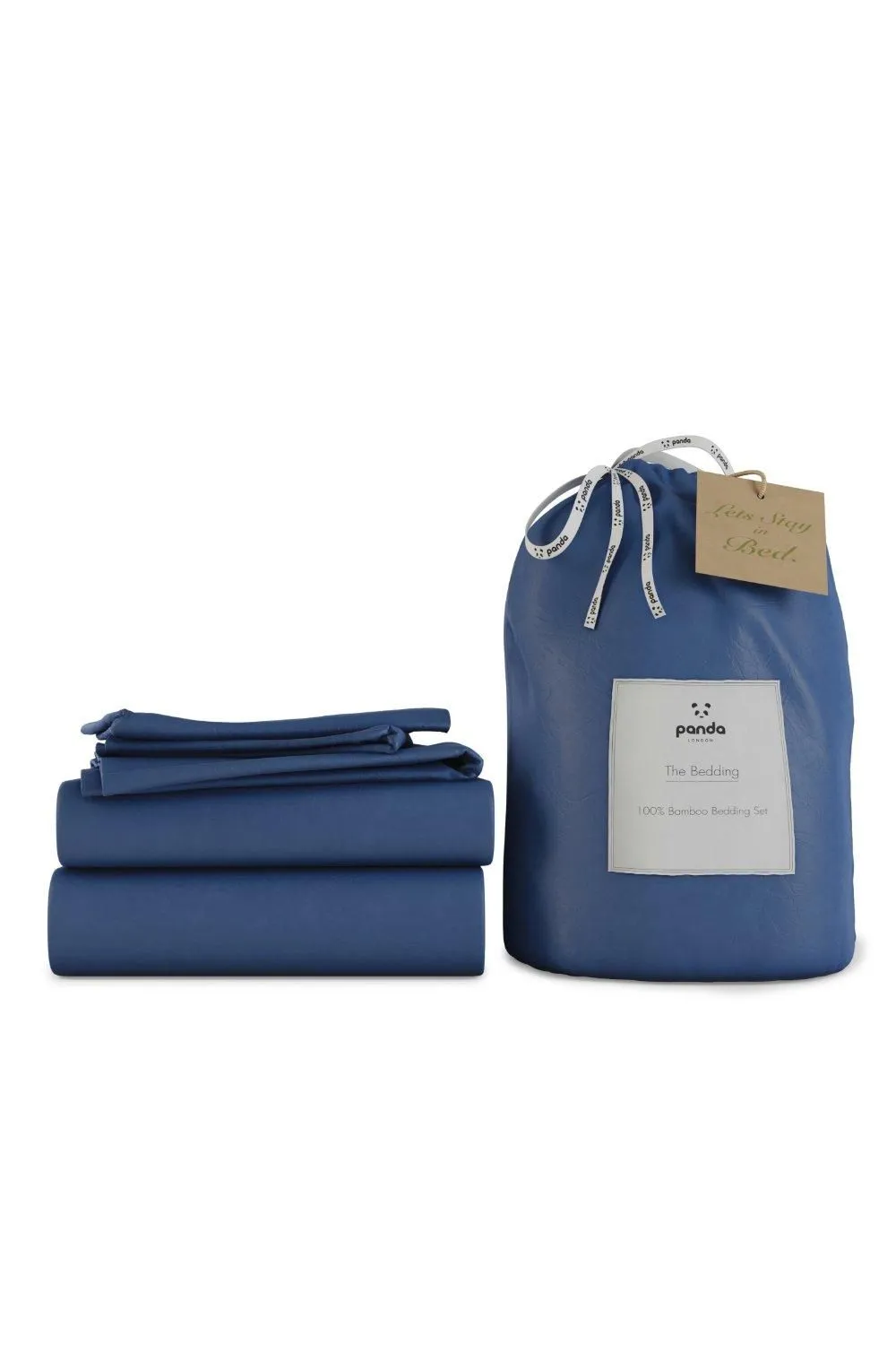 Panda London 100% Bamboo Complete Bedding Set in Navy 2