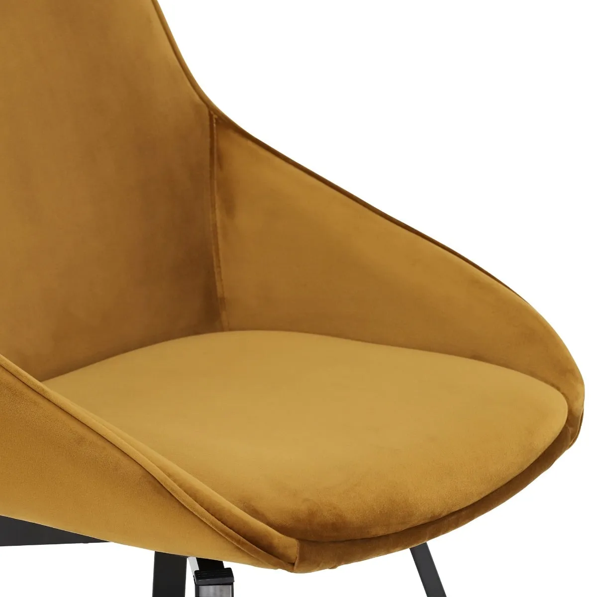 Beckton Leisure Swivel Dining Chair, Yellow Velvet | Barker & Stonehouse 6