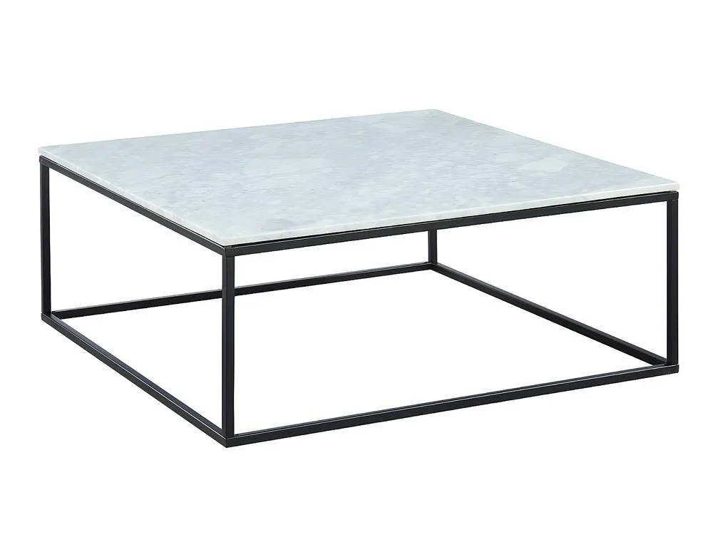 Vente-unique Designer Coffee Table - Marble & Metal - White & Black - ARETHA 6