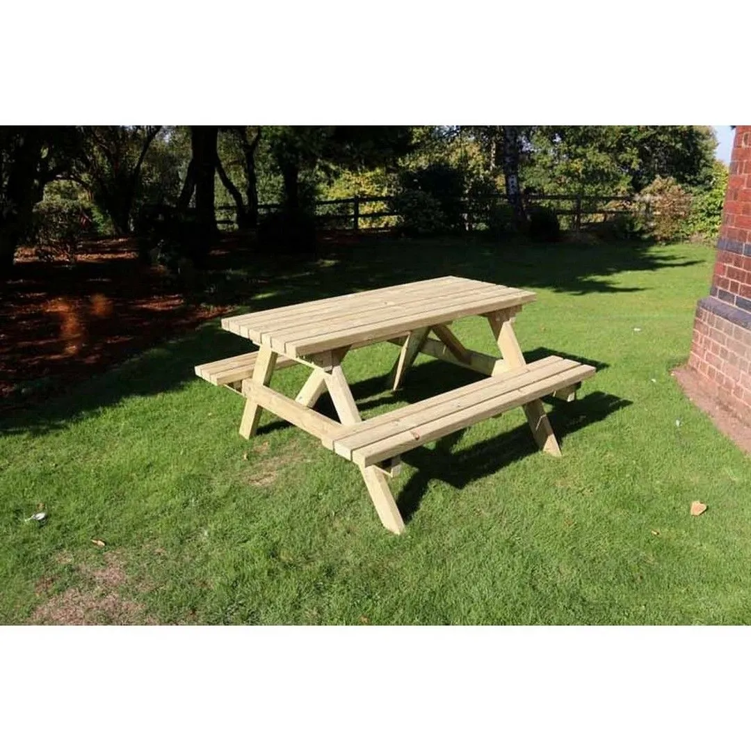 Churnet Valley Garden Furniture Ltd Deluxe A-frame Picnic Table - Minimal Assembly Required in Brown