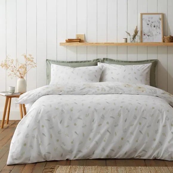 Floral Shadows 100% Cotton Duvet Cover and Pillowcase Set 3
