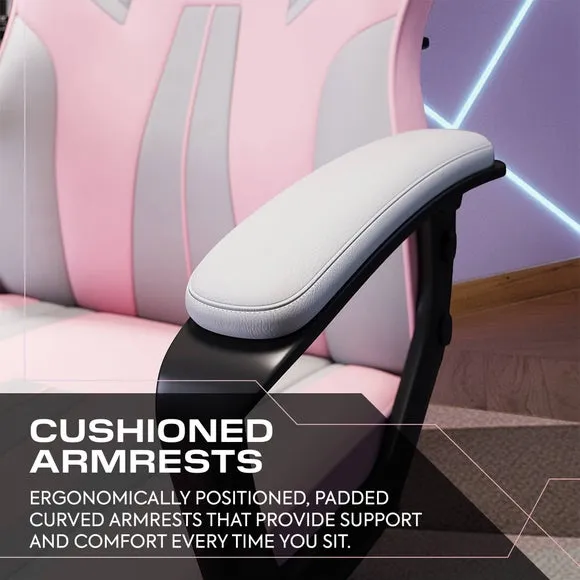 X Rocker Tempest Pink & Grey Office Gaming Chair 5
