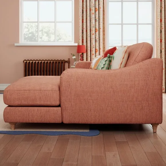 Hattie Slub Faux Linen Corner Chaise 2