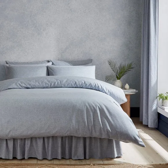 Chambray Microfibre Duvet Cover & Pillowcase Set 1