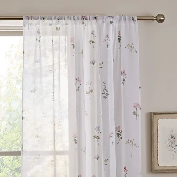 Pressed Floral Slot Top Voile Panel 1