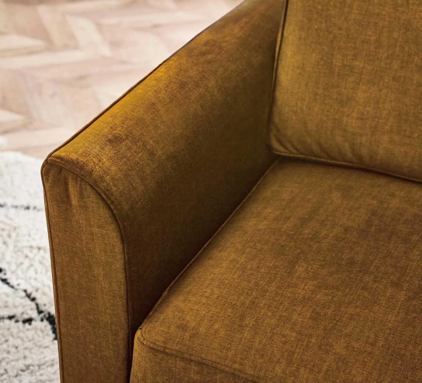 FurnitureboxUK Logan Fabric 3 Seater Sofa in Orange 5