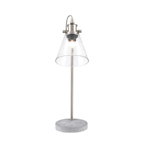 Chaplin Concrete & Brushed Chrome Table Lamp 3