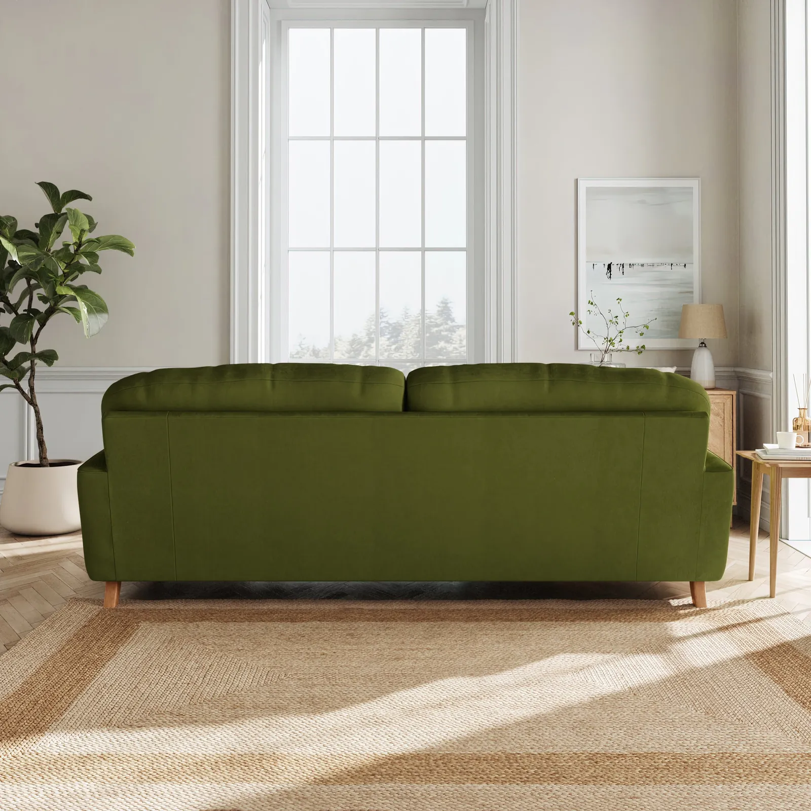 Martha Matte Plush Velvet 4 Seater Sofa 3