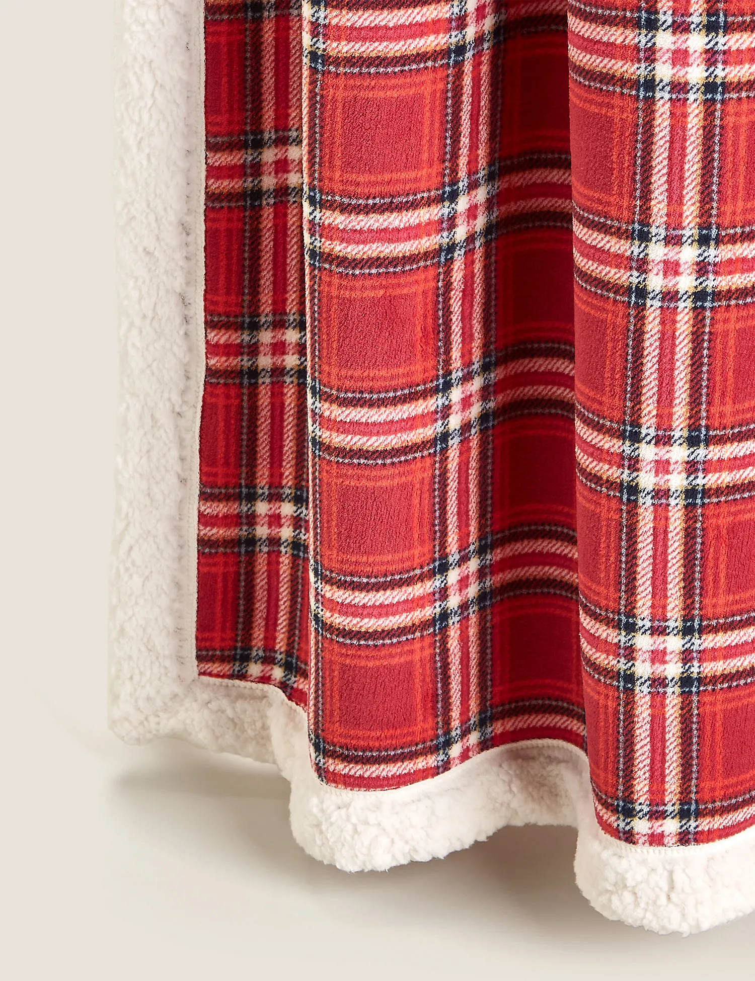 M&S Fleece Checked Throw