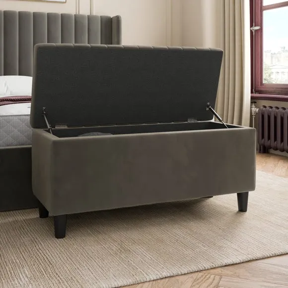 Alara End of Bed Storage Ottoman, Velvet 2