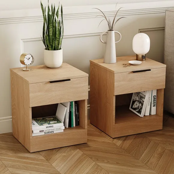 Hayes Set of 2 1 Drawer Bedside Tables 1