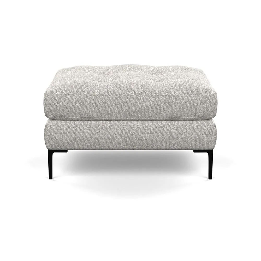 Heal's Eton Footstool Chunky Boucle Ecru Black Feet