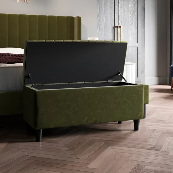 Alara Velvet End of Bed Storage Ottoman 2