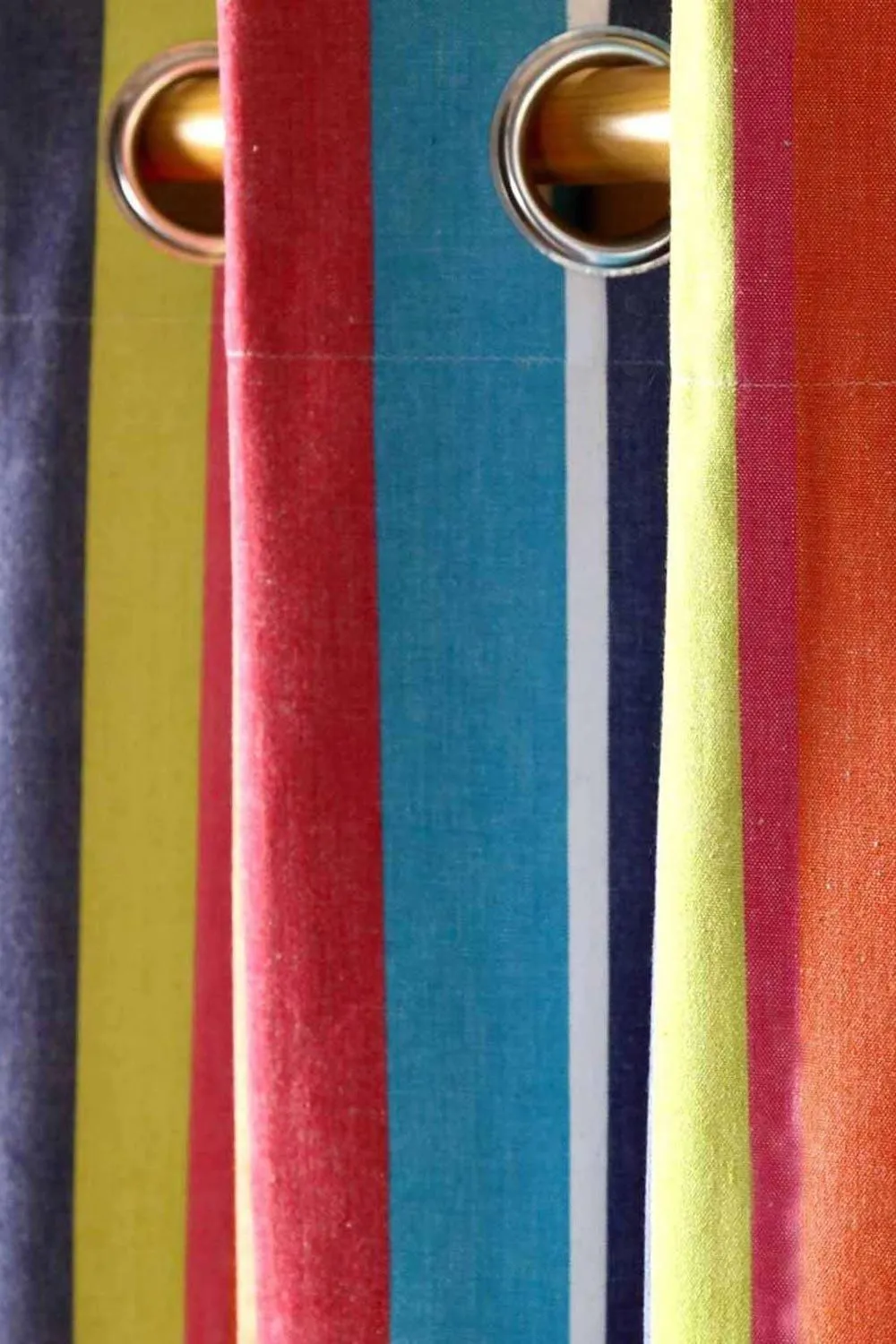 Homescapes Multi Stripes Ready Made Eyelet Curtain Pair 2