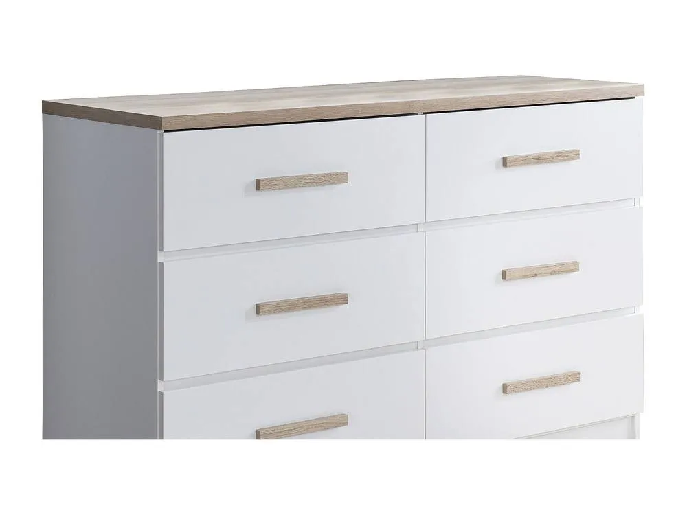 Vente-unique 6-Drawer Chest Of Drawers - White & Natural - SKAIDO in Light Oak 5