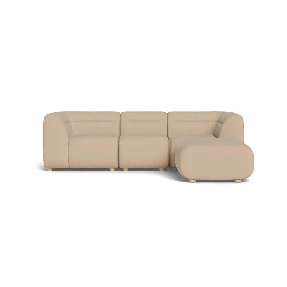 Heal's Lilli Right Hand Facing Compact Corner Sofa Capelo Linen-Cotton Bamboo Natural Beech Feet 1
