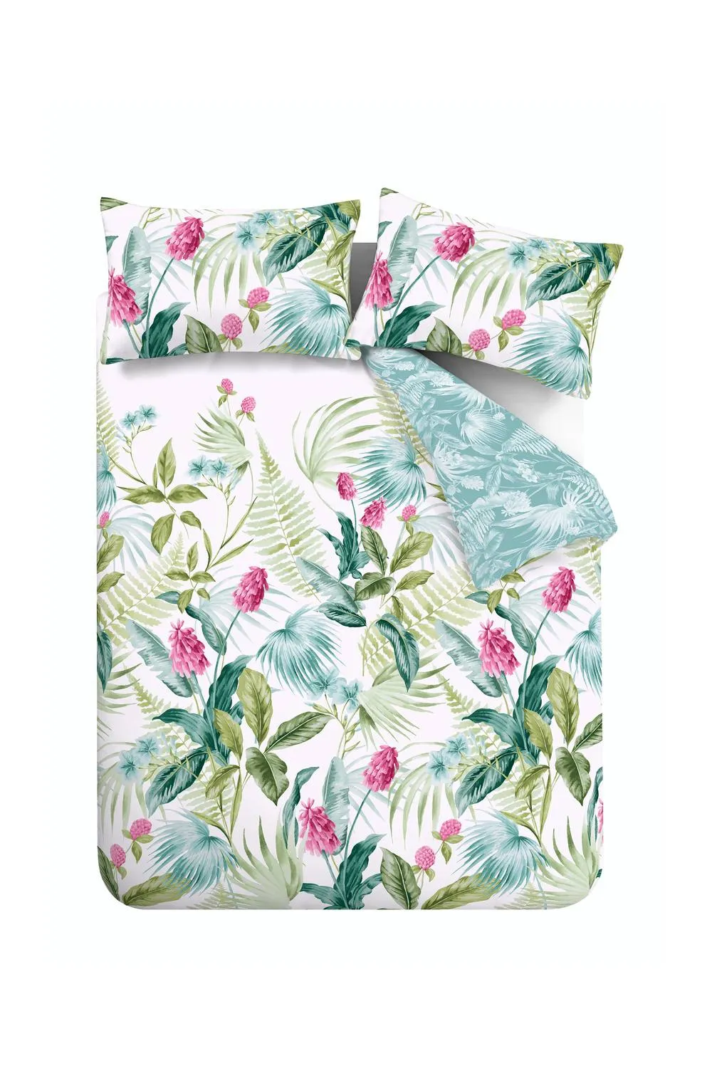 Catherine Lansfield Aruba Tropical Floral Reversible Duvet Cover Set 5