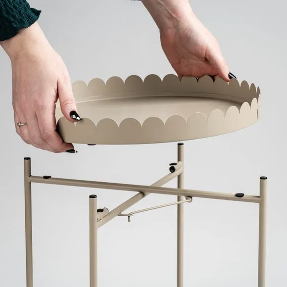 Scalloped 2 Tier Side Table 2
