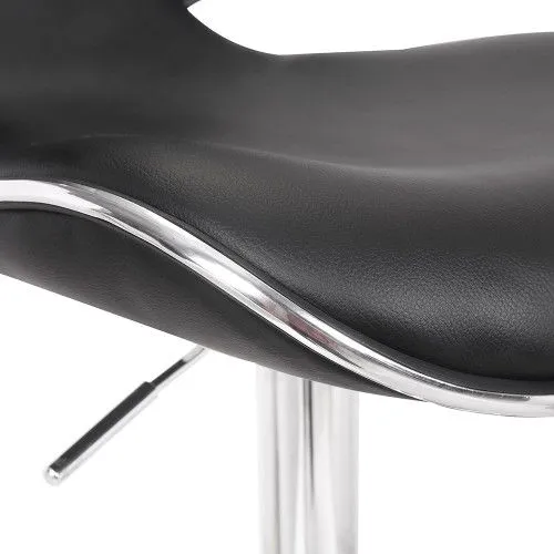 netfurniture Polsode Bar Stool PU Chrome & Black (2s) 4