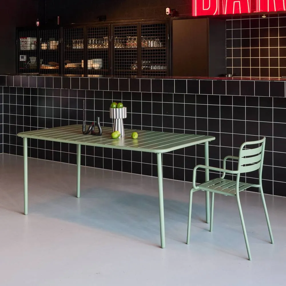 sweeek 6-8 seater rectangular steel garden table in Green 5
