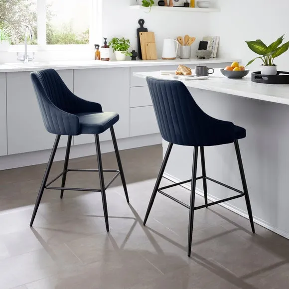 Shea Counter Height Barstool, Velvet 2