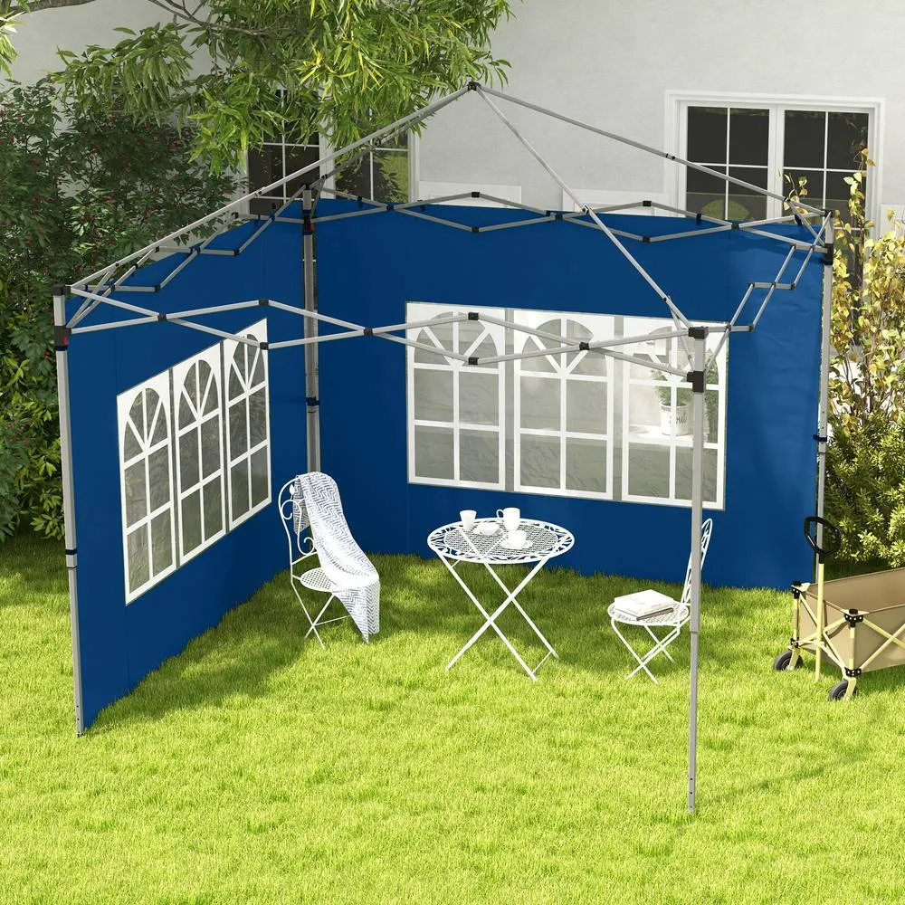 OUTSUNNY Gazebo Side Panels for 3x3(m) or 3x4m Pop Up Gazebo, 2 Pack in Blue 1