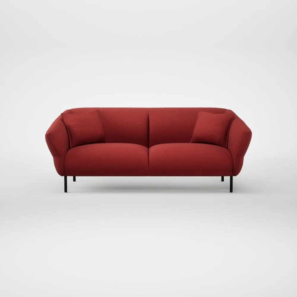 Heal's Alto 3 Seater Sofa Melton Wool Red Oxide Black Feet 2