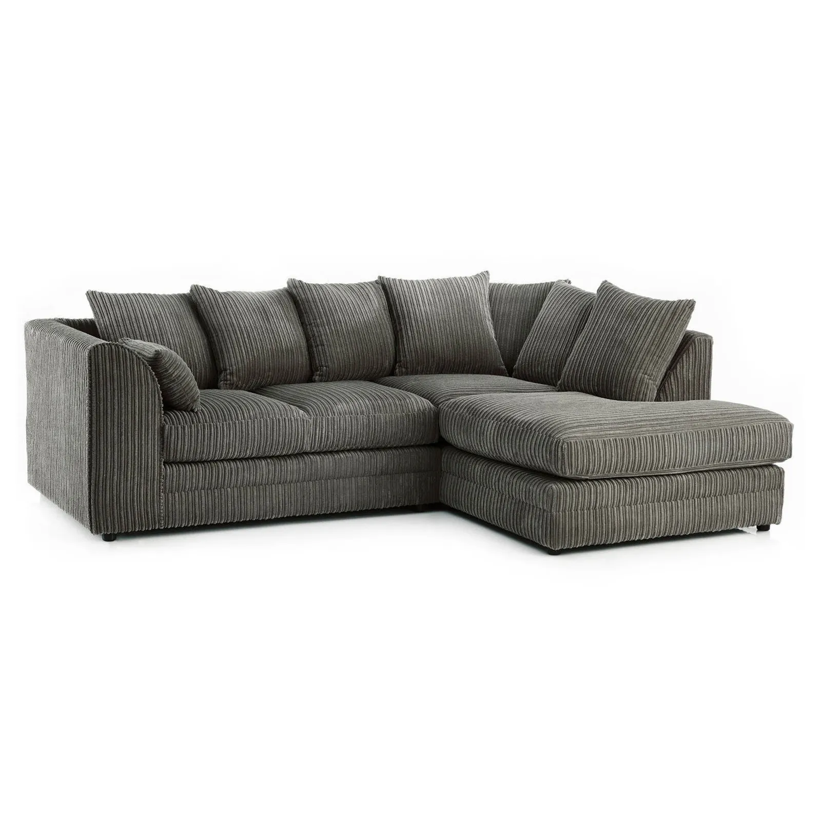Chicago Jumbo Cord Right Hand Corner Sofa Grey
