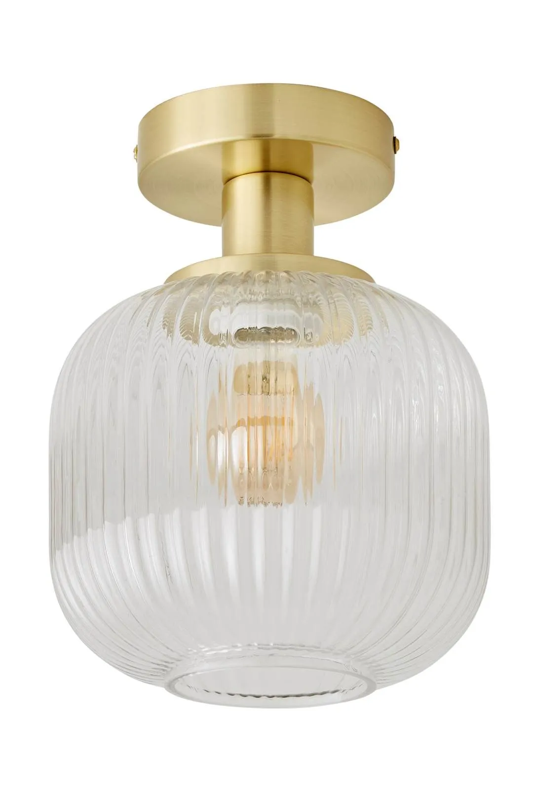 ValueLights Calpe Clear Glass Shade Flush Gold Stem Ceiling Light 6