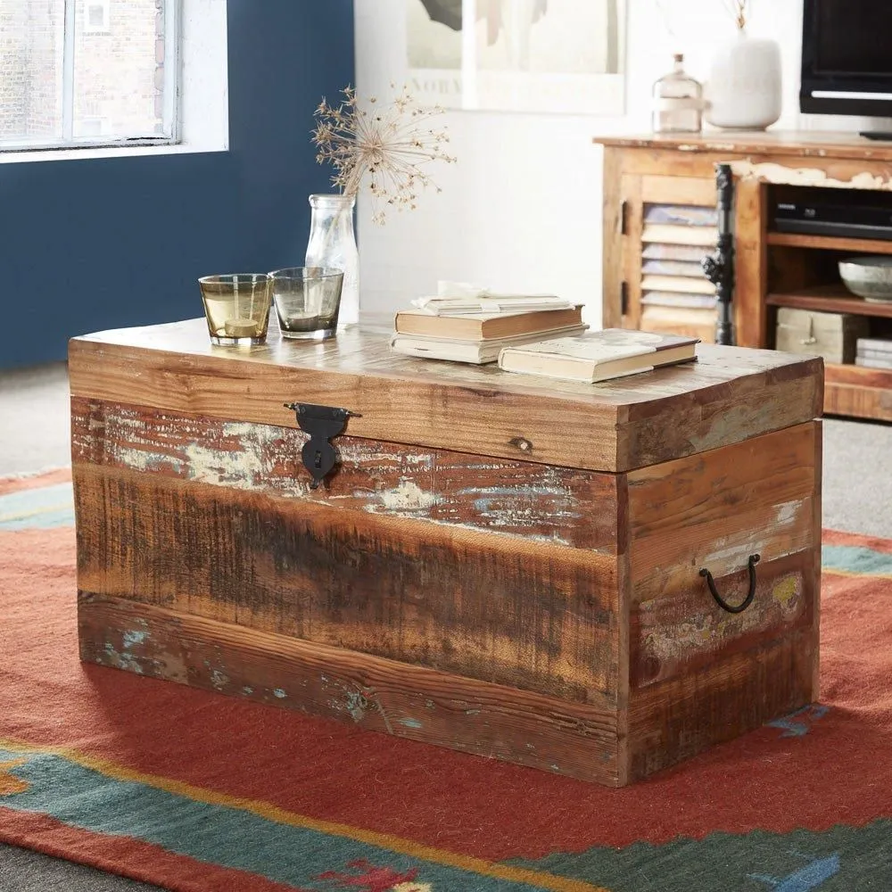 IH Design Reclaimed Boat Trunk Box cum Coffee Table