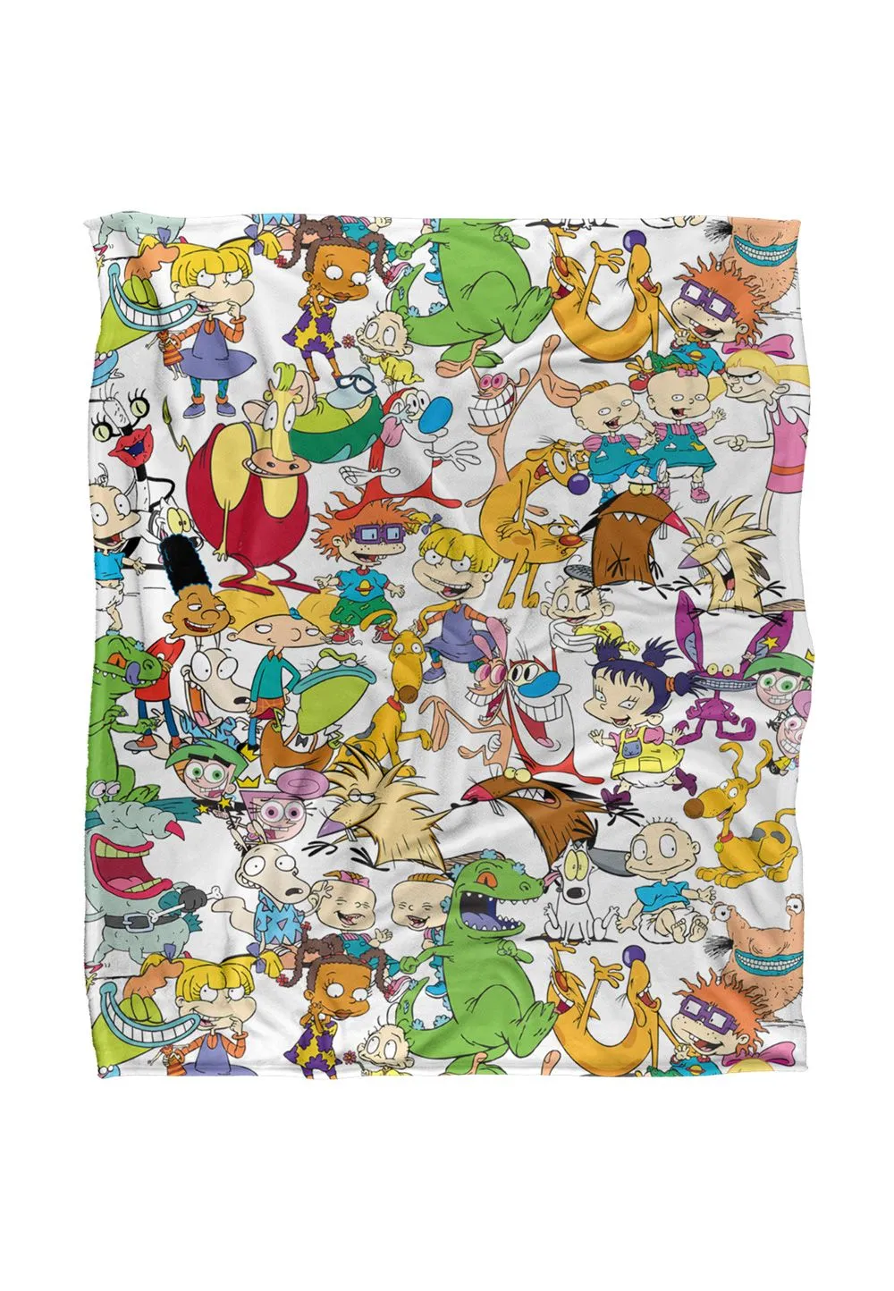 Rugrats Nickelodeon Collage Silky Touch Super Soft Throw Blanket 152 X 127 cm in White