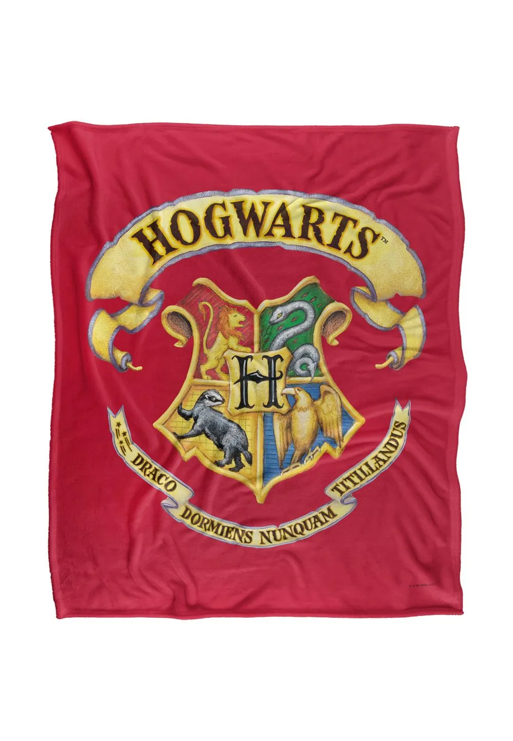 Harry Potter Rendered Hogwarts Crest Officially Licensed Silky Touch Super Soft Throw Blanket 152x127 cm in White