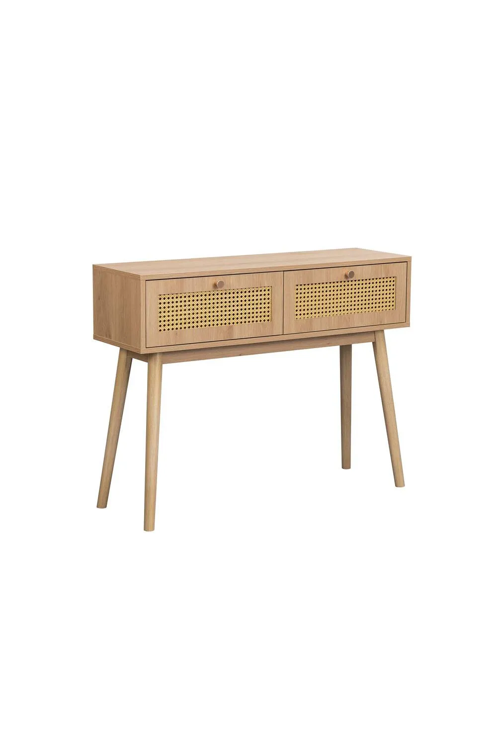 Birlea Croxley Console Table Oak Rattan Hall Dressing Table in Light Oak 4