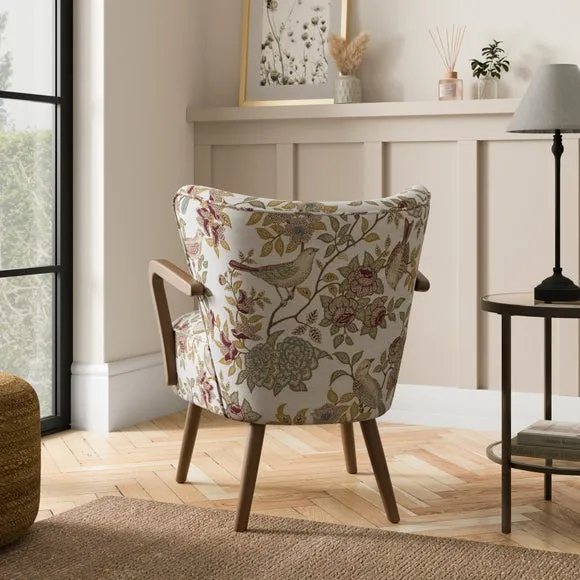 Eliza Aspley Print Textured Weave Wooden Occasional Chair 2