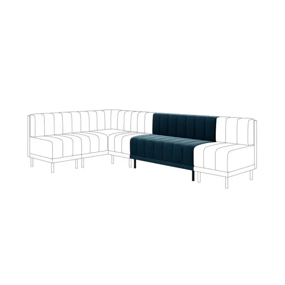 Amali Long Dining Bench, Matte Plush Velvet