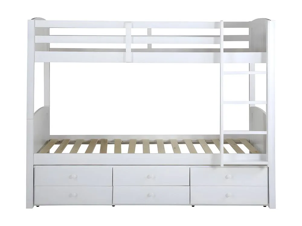 Vente-unique Separable Bunk Beds With Storage - 2 X 90 X 190 Cm - White Pine