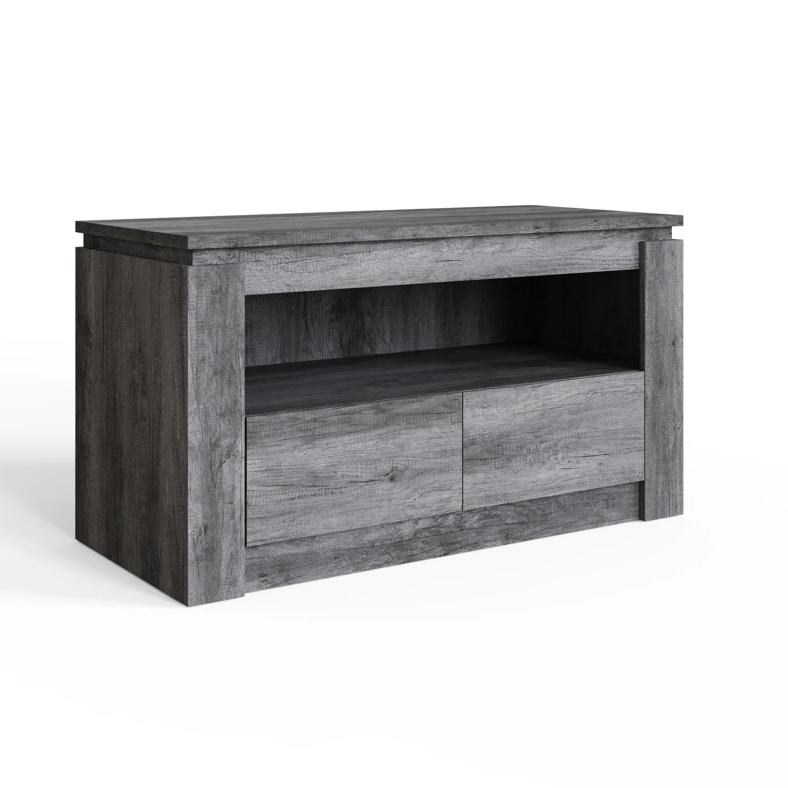 GFW Canyon 2 Drawer TV Unit in Charcoal 2