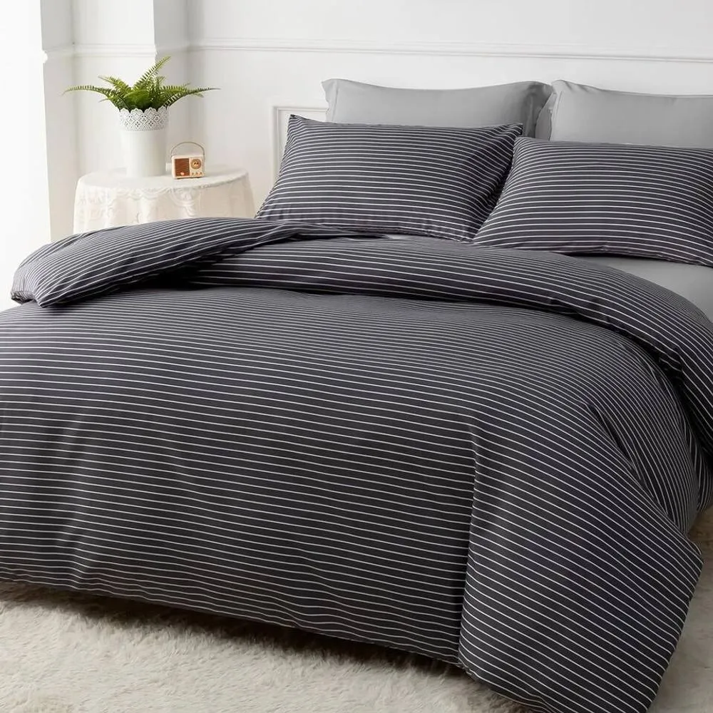 Grace Premium Microfiber Duvet Cover Set Ultrasoft Bedding Sets in Charcoal