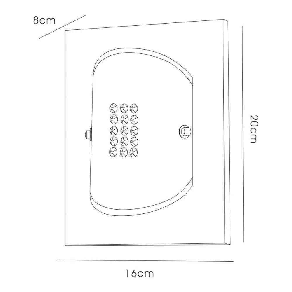 Netlighting Starlis Flush Wall Lamp Switched 1 Light Polished Chrome Glass Crystal in Grey 3