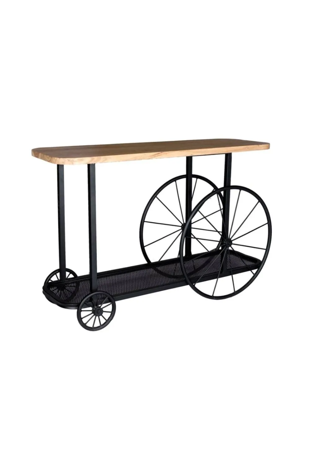 IH Design Launceston Mango Wood Console Table with Reclaimed Metal Base in Brown 2