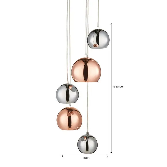 Sora Metallic 5 Light Cluster Ceiling Light 6