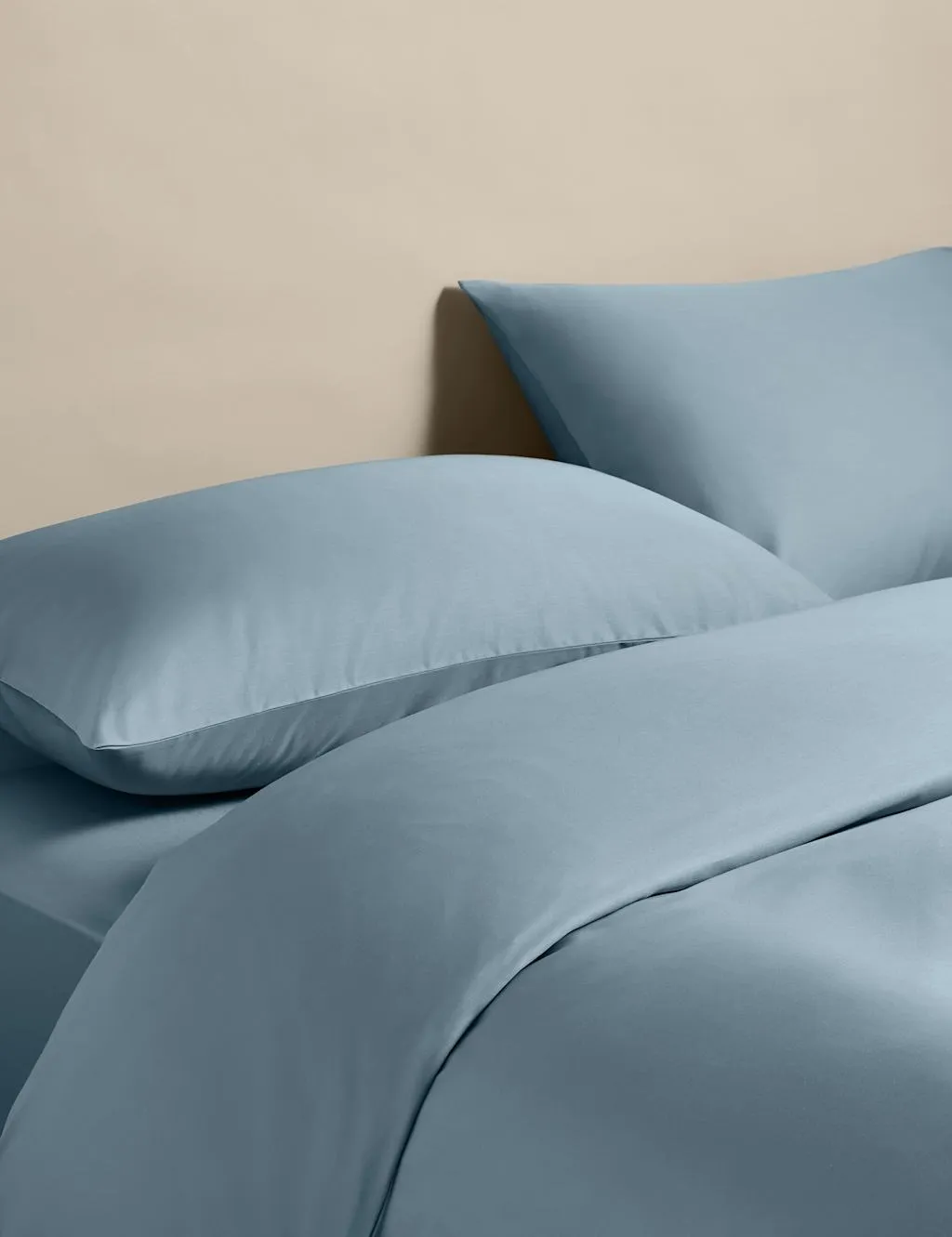 M&S Egyptian Cotton 400 Thread Count Silky Bedding Set Dusty Blue