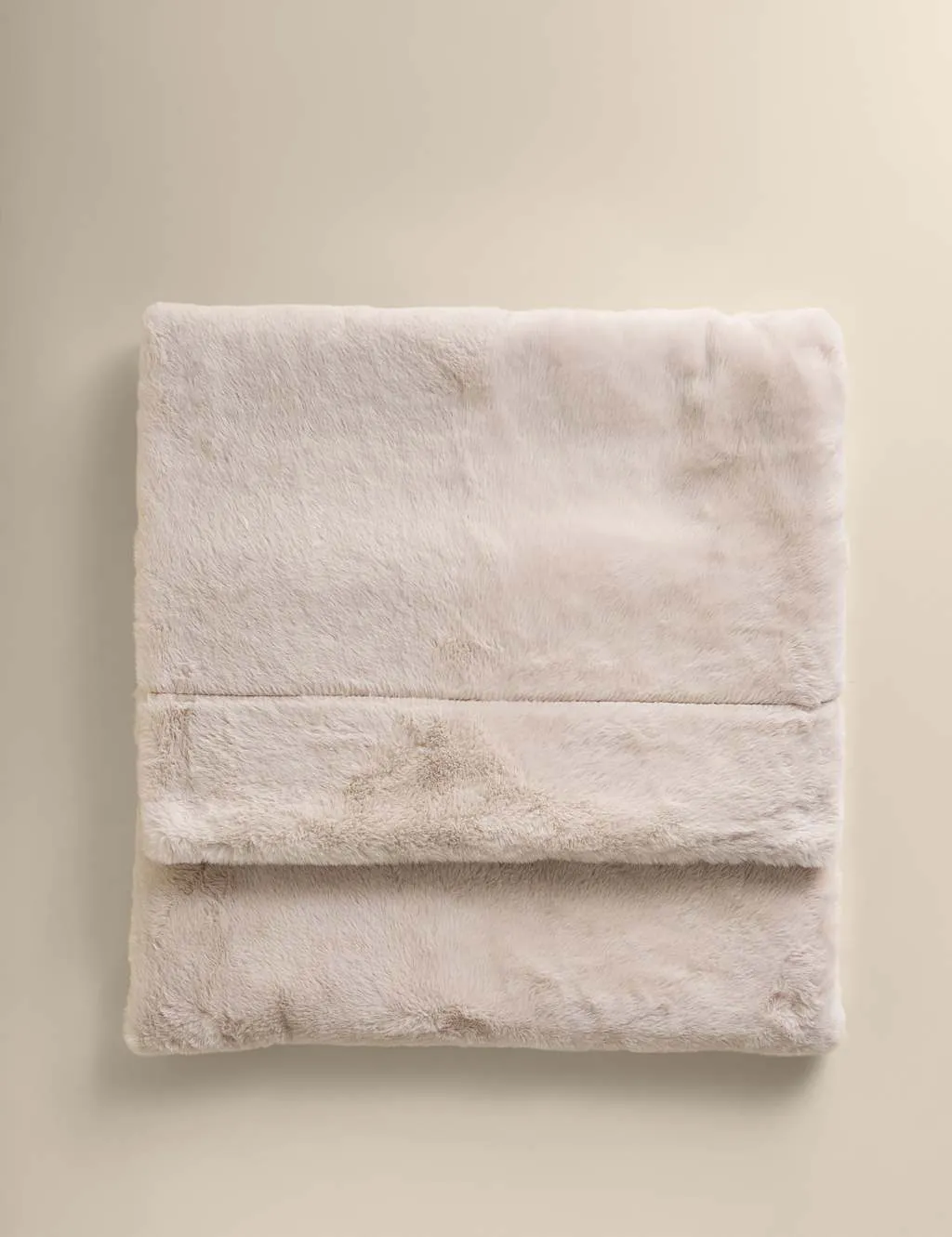 M&S Supersoft Faux Fur Large Throw Neutral