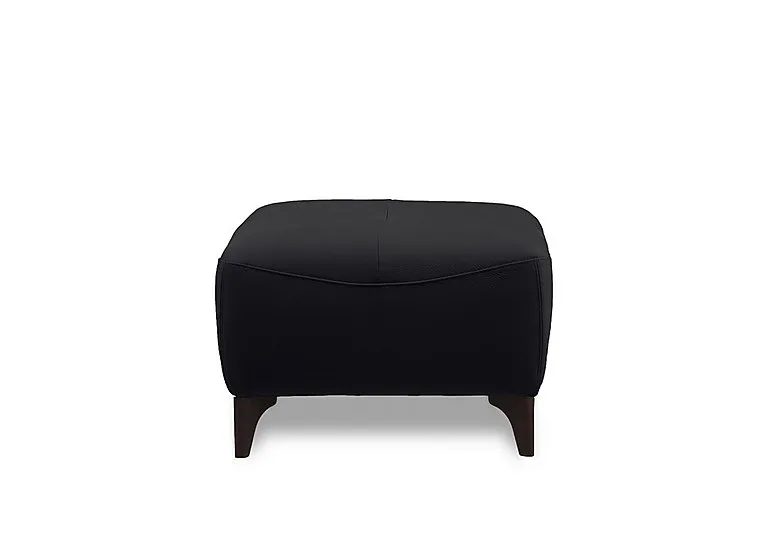 Nicole Leather Footstool - Torello Nero - Living Room Furniture - In Time for Christmas