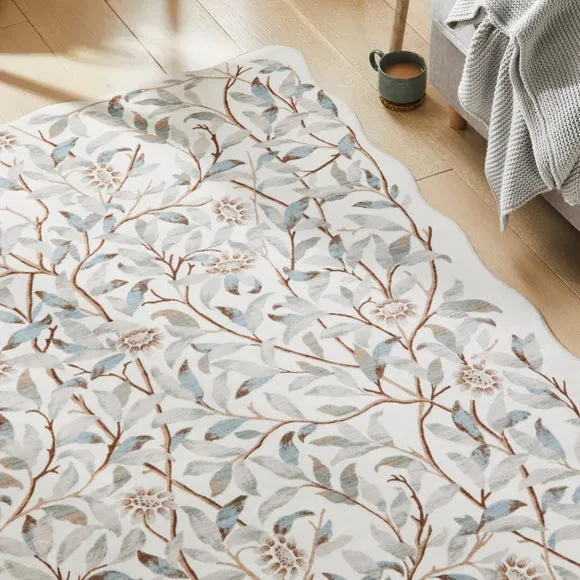 Concept Looms Liberty Floral Scalloped Washable Rug 4