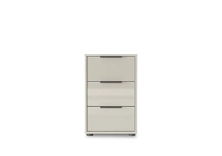 Instinct 40cm 3 Drawer Glass Bedside Cabinet - Bedroom Furniture - In Time for Christmas