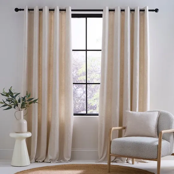 Linen Blend Eyelet Curtains 2