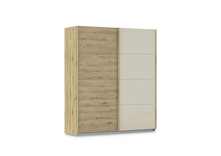 Freja 181cm 2 Door Sliding Two Toned Wardrobe - Two Tone